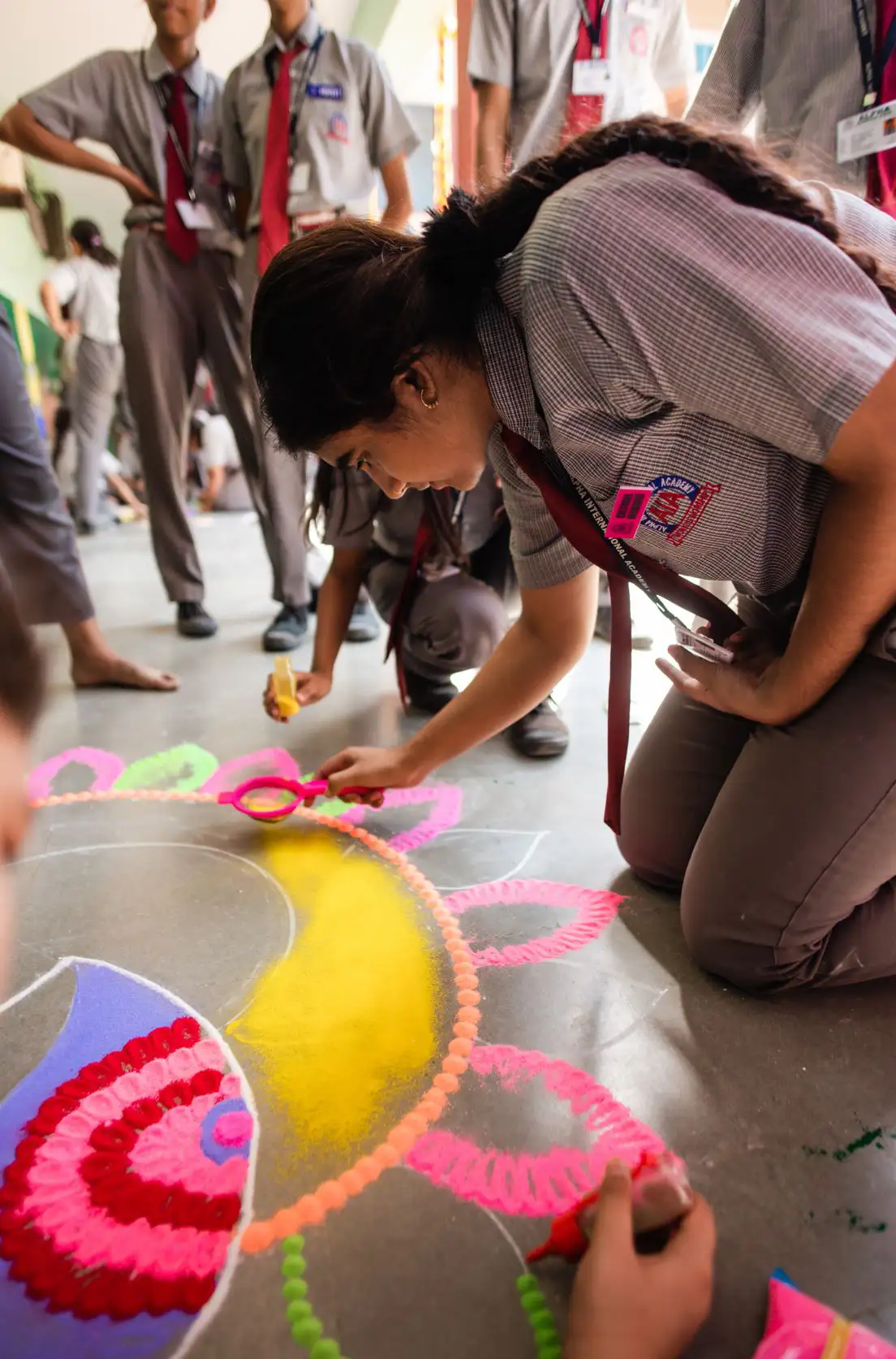 Rangoli Making Competition at school campus Jaipur